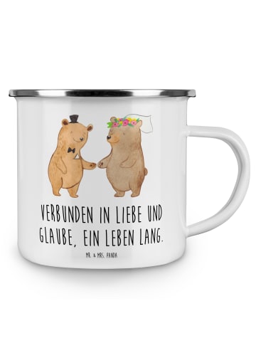Mr. & Mrs. Panda Pott Kirchliche Trauung Liebe Glaube mit Spruch in Weiß