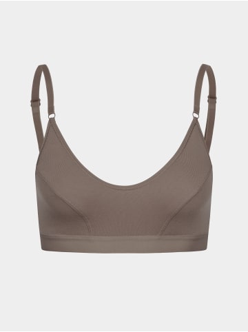 Erlich Textil  Edith Bustier - verstellbare Träger, Edith Bustier bügellos aus Modal - verstellbare Träger in mokka