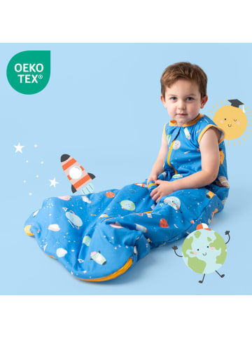 Schlummersack Babyschlafsack, 1.0 TOG in Blau-Gelb