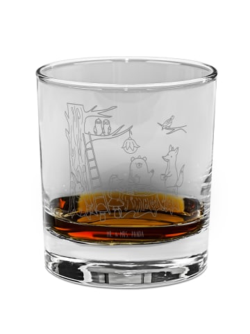 Mr. & Mrs. Panda Whiskey Glas Waldtiere Picknick ohne Spruch in Transparent