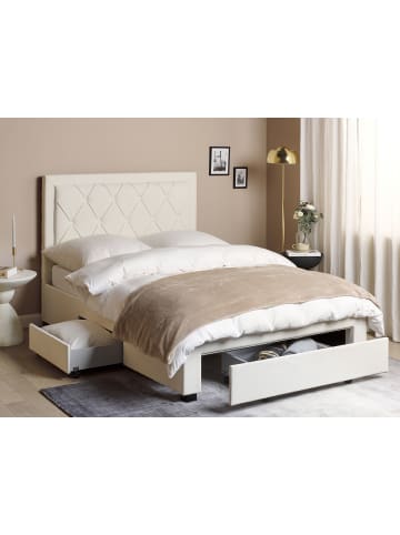 Beliani Doppelbett LIEVIN in Beige - (W) 145 x (H) 122 x (L) 217 cm