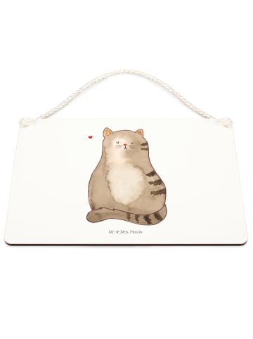 Mr. & Mrs. Panda Schild Katze Sitzen ohne Spruch in Weiß