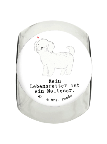 Mr. & Mrs. Panda Bonbonglas Malteser Lebensretter mit Spruch in Weiß