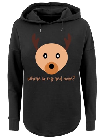 F4NT4STIC Oversized Hoodie Red Nose Weihnachten in schwarz