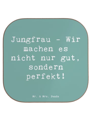 Mr. & Mrs. Panda Untersetzer Spruch Jungfrau Perfektion mit Spruch in Meeresbrise