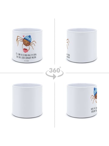 Mr. & Mrs. Panda XL Blumentopf Spinne Agathe Kaffee mit Spruch in Weiß