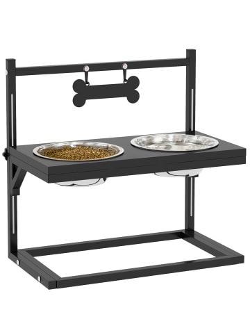 Pawhut Erhöhter Hundenapf Schwarz