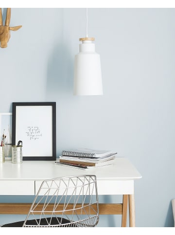 Beliani Pendelleuchten NEVA in Weiß/Braun - (W) 19 x (H) 189 x (L) 19 cm