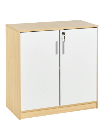 Beliani Büroschränke ZEHNA in Braun/Weiß - (W) 80 x (H) 80 x (L) 40 cm