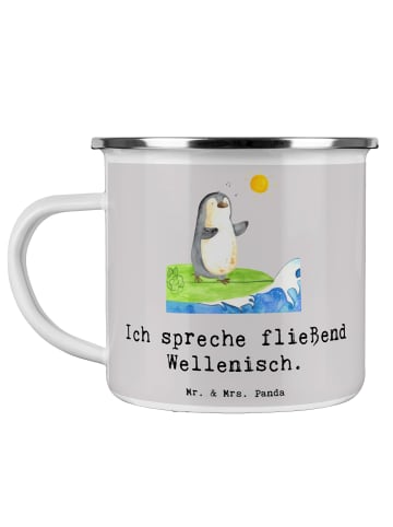 Mr. & Mrs. Panda Kaffeebecher Fließend Surfen mit Spruch in Grau Pastell