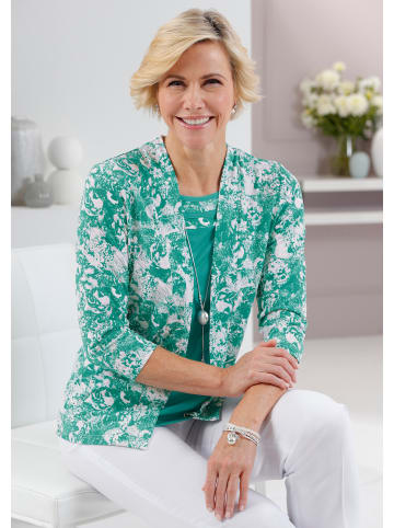 WITT WEIDEN Shirt in smaragd-weiß-bedruckt