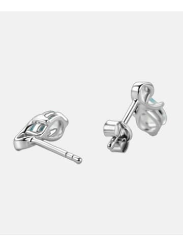 Diamant L'éternel Ohrstecker aus 375 Weißgold mit Aquamarin