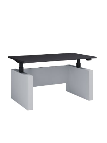 VCM  Schreibtisch höhenverstellbar Salia 140x80 in Weiß / Anthrazit