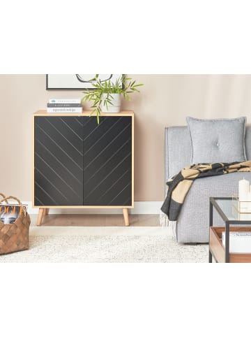 Beliani Sideboard BRISTOW in Schwarz/Braun - (W) 76 x (H) 84 x (L) 40 cm