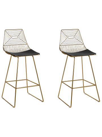 Beliani 2-tlg Barhocker BISBEE in Gold/Schwarz