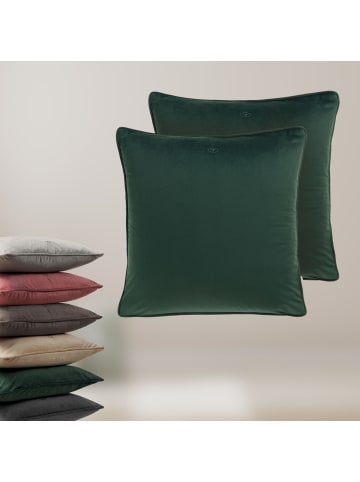 Tom Tailor TT Kissenhülle 2er Set VelvetSignature 45 x 45 cm in Grün