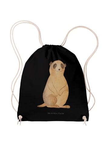 Mr. & Mrs. Panda gym tasche Erdmännchen ohne Spruch in Schwarz