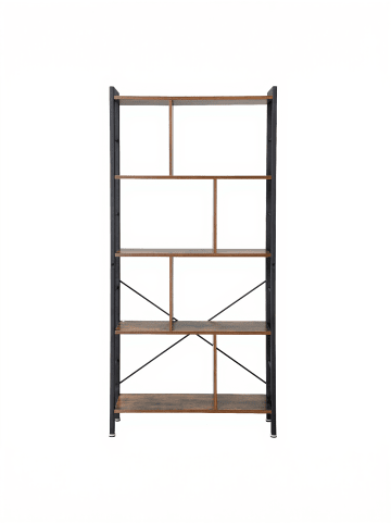 VASAGLE Bücherregal Barnet in Braun-Schwarz - (B)74 x (H)154.5 x (T)30 cm