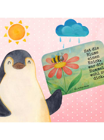 Mr. & Mrs. Panda Badezimmerteppich Hummel Blume Design mit Spruch in Weiß