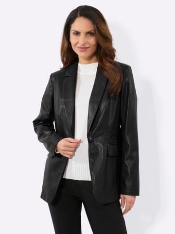WITT WEIDEN Lederimitat-Blazer in schwarz