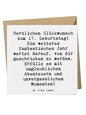 Mr. & Mrs. Panda Deluxe Karte Spruch 17. Geburtstag Abenteuer mi... in Weiß