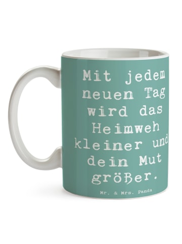 Mr. & Mrs. Panda Kaffeebecher Spruch Heimweh überwinden Mut mit ... in Meeresbrise