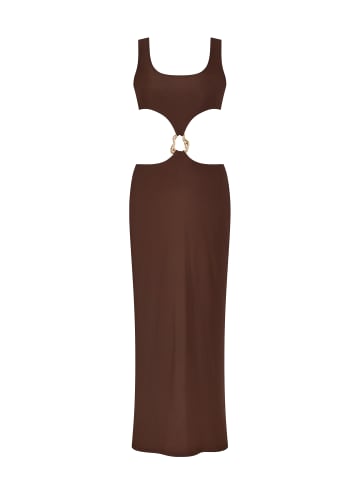 Moda Minx Maxikleid Irregular Hoop Long Dress in Brown