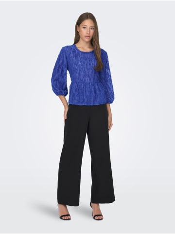 JACQUELINE de YONG Elegante 3/4 ASrm Bluse Mesh Blumen Shirt JDYKING in Blau-2