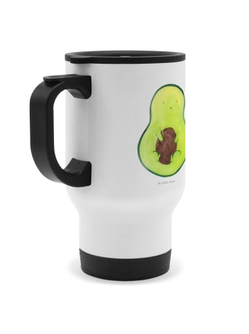Mr. & Mrs. Panda Travel Mug Avocado Kern ohne Spruch in Weiß