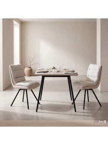 home24 home24 Polsterstuhl im 2er-Set im modernen Stil in Creme