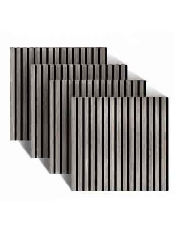 relaxdays 4 x Akustikpaneele in Dunkelgrau - (B)60 x (H)60 cm