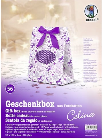 Buntpapierfabrik Ludwig Bähr Geschenkbox Celina 9,5x12,5x5cm Packung mit 5 Stück Motiv: 56