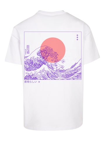 F4NT4STIC Heavy Oversize T-Shirt Kanagawa Welle Japan in weiß