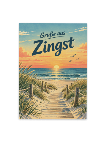 Postkarte Küste nostalgisch Design mit Spruch in Weiß