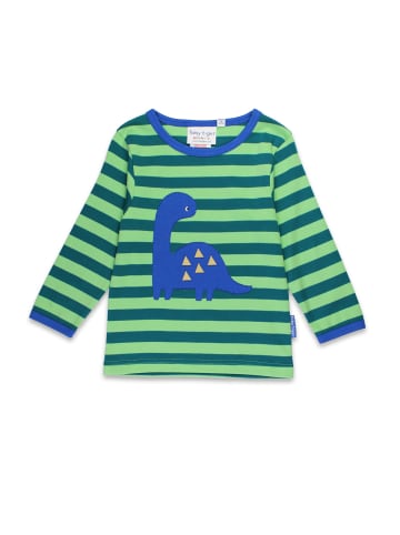 Toby Tiger Langarmshirt mit Dinosaurier Applikation in grün