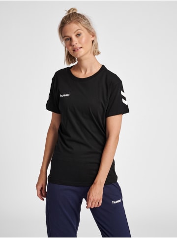 Hummel Logo T-Shirt Kurzarm Top aus Baumwolle HMLGO in Schwarz