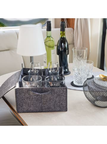 DuneDesign Campingtasche Becher Organizer Filz Grau anthrazit