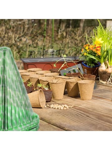 relaxdays 20 x Pflanzenhut in Grün/ Transparent - (B)19 x (H)22 x (T)19 cm
