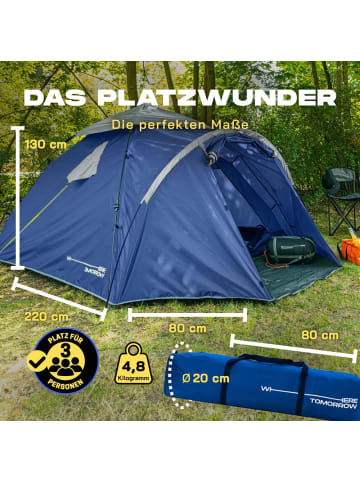 Where Tomorrow 3-Personen-Pop-Up-Zelt blau 220x220x130cm Blau