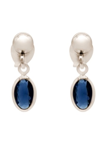 Gemshine Paar Ohrhänger London Blue Oval Silber