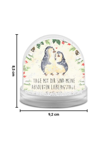 Mr. & Mrs. Panda Schneekugel Pinguin umarmen mit Spruch in Naturpapier