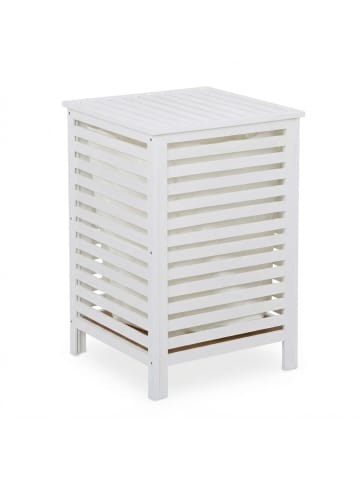relaxdays Wäschetruhe in Weiß - (B)45 x (H)65,5 x (T)45 cm