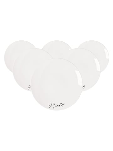 Villeroy & Boch 6er Set Frühstücksteller Je t'aime Statement ø 21,2 cm weiß in weiß