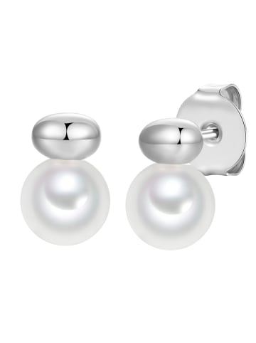 Lulu & Jane Ohrstecker aus Metall-Legierung mit Muschelkernperle in weiß