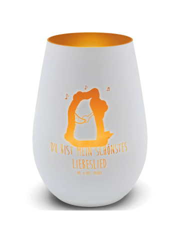 Mr. & Mrs. Panda Windlicht Glas Bär Lied mit Spruch in Weiß