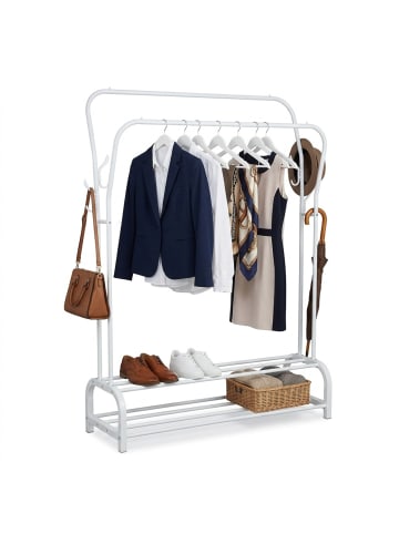 relaxdays Kleiderständer in Weiß - (B)110 x (H)146 x (T)33 cm