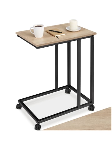 tectake Beistelltisch Luton 48 x 35 x 70 cm, Industrial Holz hell, Eiche Sonoma
