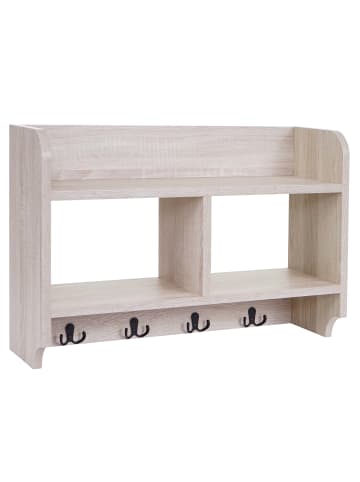 MCW Wandgarderobe C68 mit 4 Haken und 2 Fächer, Eiche-Optik