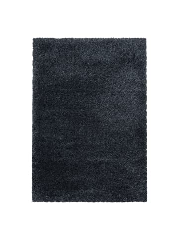 KADIMA DESIGN Teppich Hochflor Shaggy Uni Style Polypropylen Wohnzimmer in Anthrazit