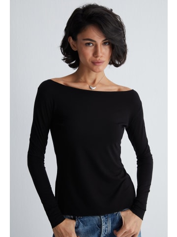 SILK AND CASHMERE Blouse in Schwarz
